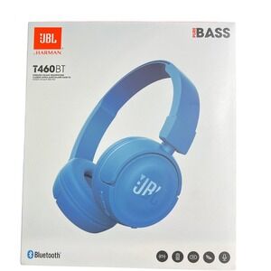 JBL T460BT Wireless On-Ear Headphones Pure Bass Bluetooth Blue NEW!